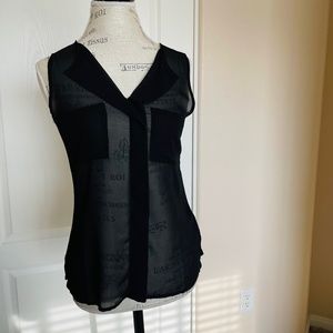 Mine Sheer Sleeveless Button Up Top